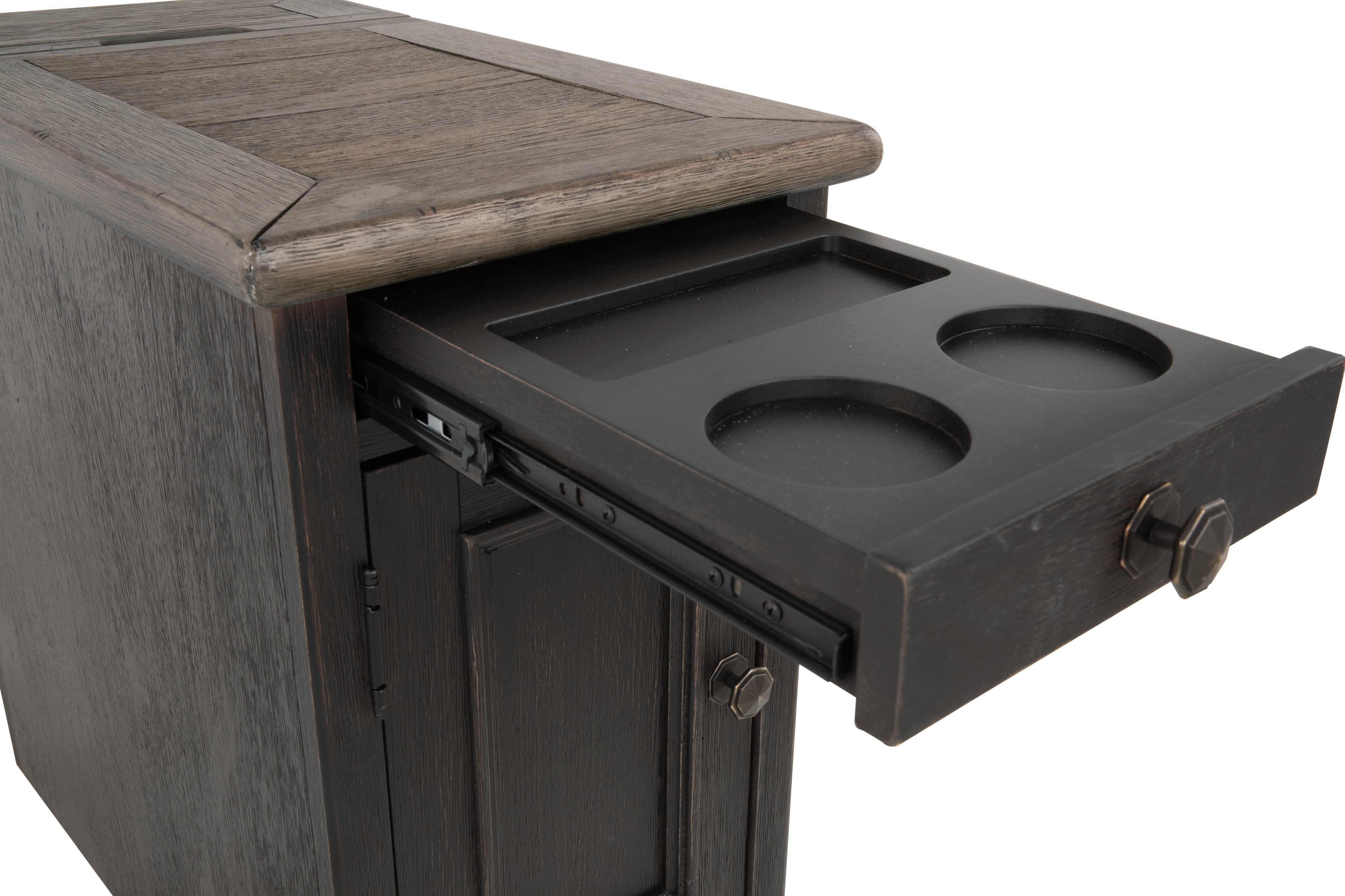 Furniture City Laplace - Ashley Furniture - Tyler Creek Chairside End Table with USB Ports & Outlets - Chair Side End Table - T736-7