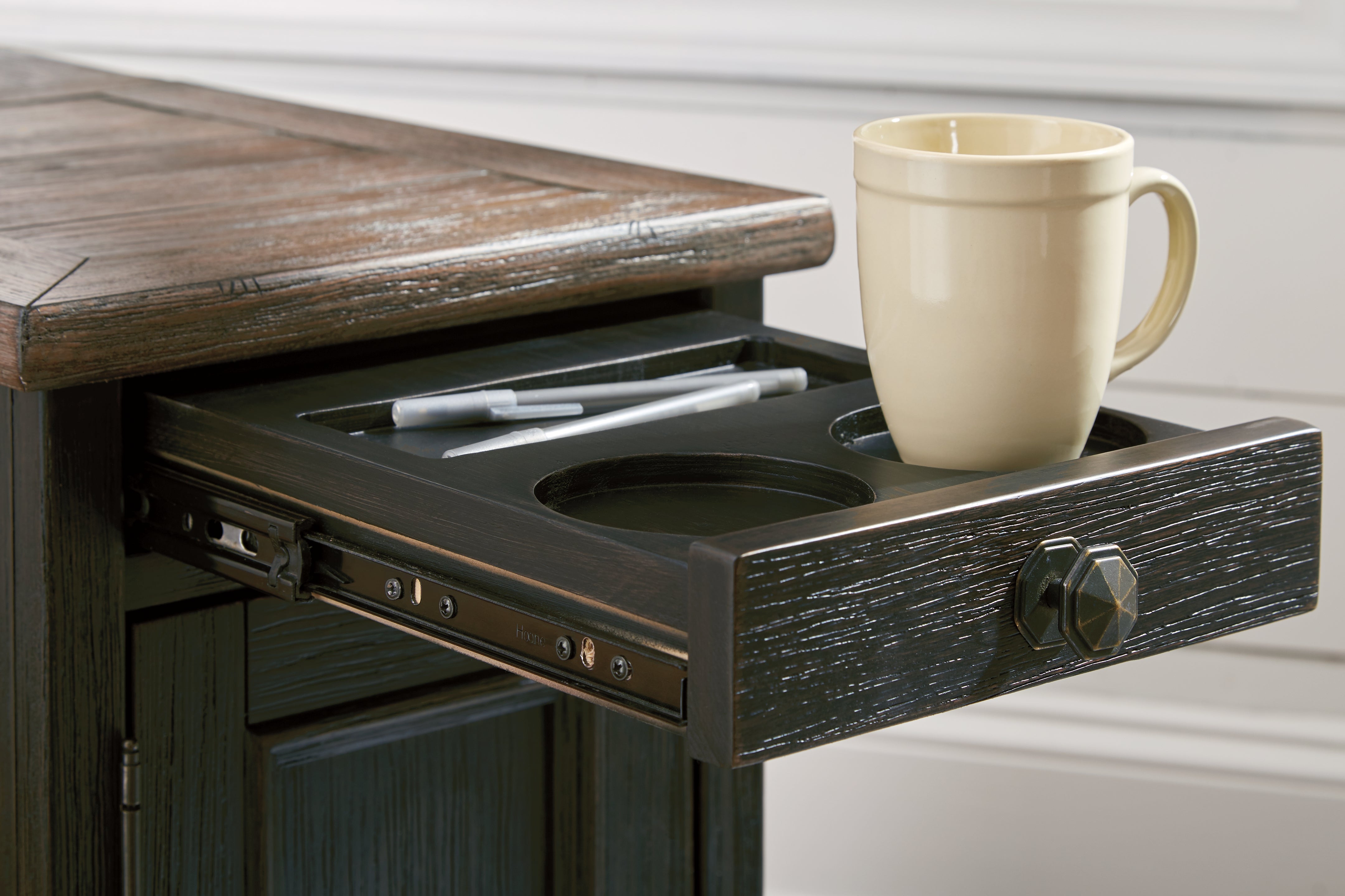 Furniture City Laplace - Ashley Furniture - Tyler Creek Chairside End Table with USB Ports & Outlets - Chair Side End Table - T736-7