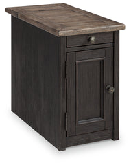 Furniture City Laplace - Ashley Furniture - Tyler Creek Chairside End Table with USB Ports & Outlets - Chair Side End Table / Grayish Brown/Black - T736-7