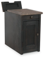 Furniture City Laplace - Ashley Furniture - Tyler Creek Chairside End Table with USB Ports & Outlets - Chair Side End Table / Grayish Brown/Black - T736-7
