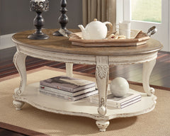 Furniture City Laplace - Ashley Furniture - Realyn Coffee Table - Oval Cocktail Table / White/Brown - T743-0