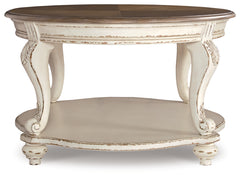 Furniture City Laplace - Ashley Furniture - Realyn Coffee Table - Oval Cocktail Table / White/Brown - T743-0