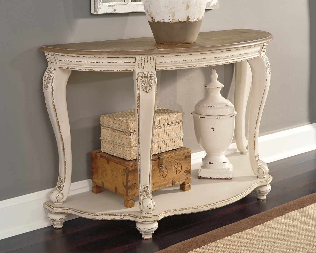 Furniture City Laplace - Ashley Furniture - Realyn Sofa Table - Sofa Table / White/Brown - T743-4