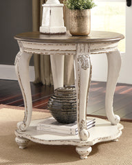 Furniture City Laplace - Ashley Furniture - Realyn End Table - Round End Table / White/Brown - T743-6
