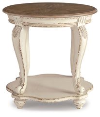 Furniture City Laplace - Ashley Furniture - Realyn End Table - Round End Table / White/Brown - T743-6