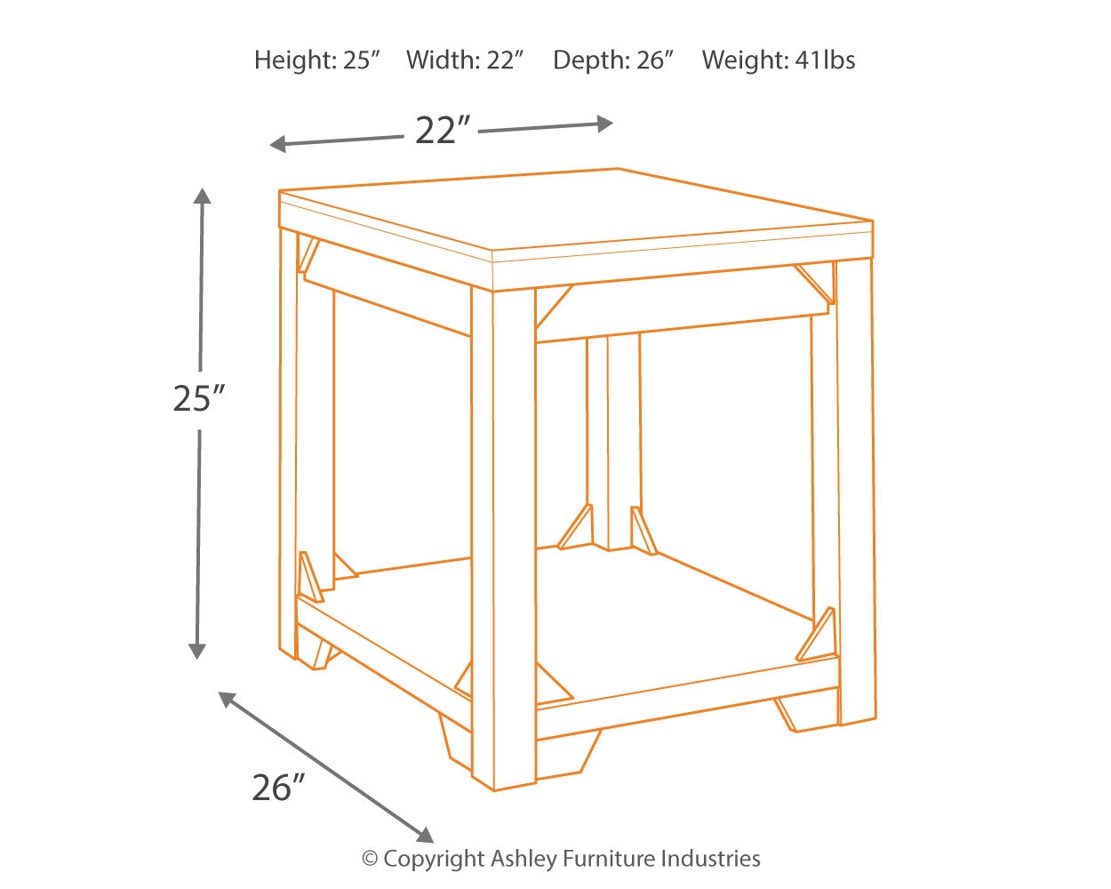 Furniture City Laplace - Ashley Furniture - Fregine End Table - Rectangular End Table / Whitewash - T755-3
