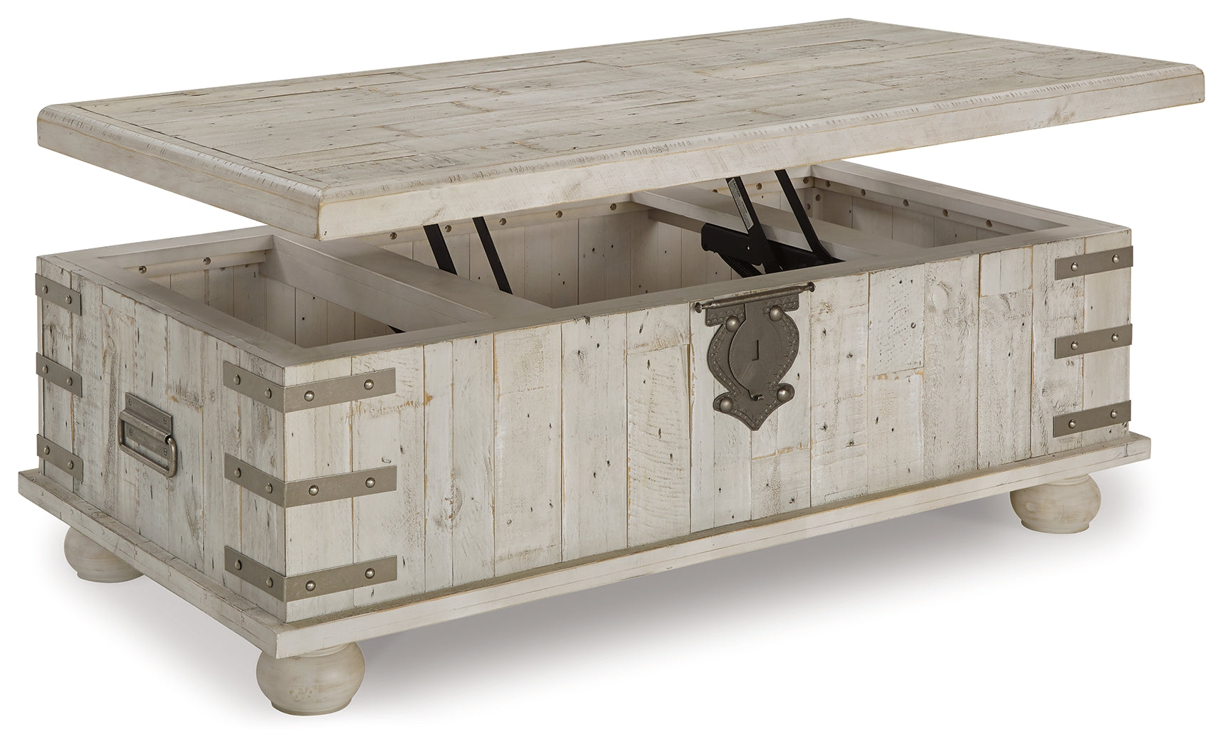 Furniture City Laplace - Ashley Furniture - Carynhurst Coffee Table with Lift Top - Lift Top Cocktail Table / White Wash Gray - T757-9