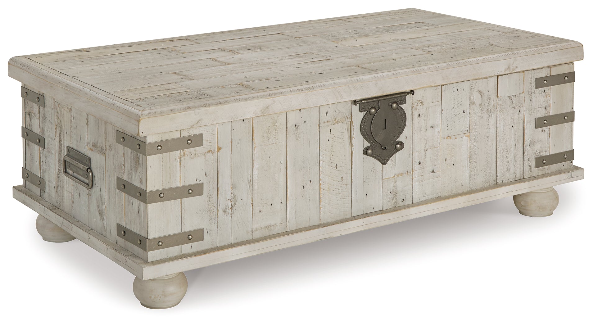 Furniture City Laplace - Ashley Furniture - Carynhurst Coffee Table with Lift Top - Lift Top Cocktail Table / White Wash Gray - T757-9