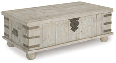 Furniture City Laplace - Ashley Furniture - Carynhurst Coffee Table with Lift Top - Lift Top Cocktail Table / White Wash Gray - T757-9