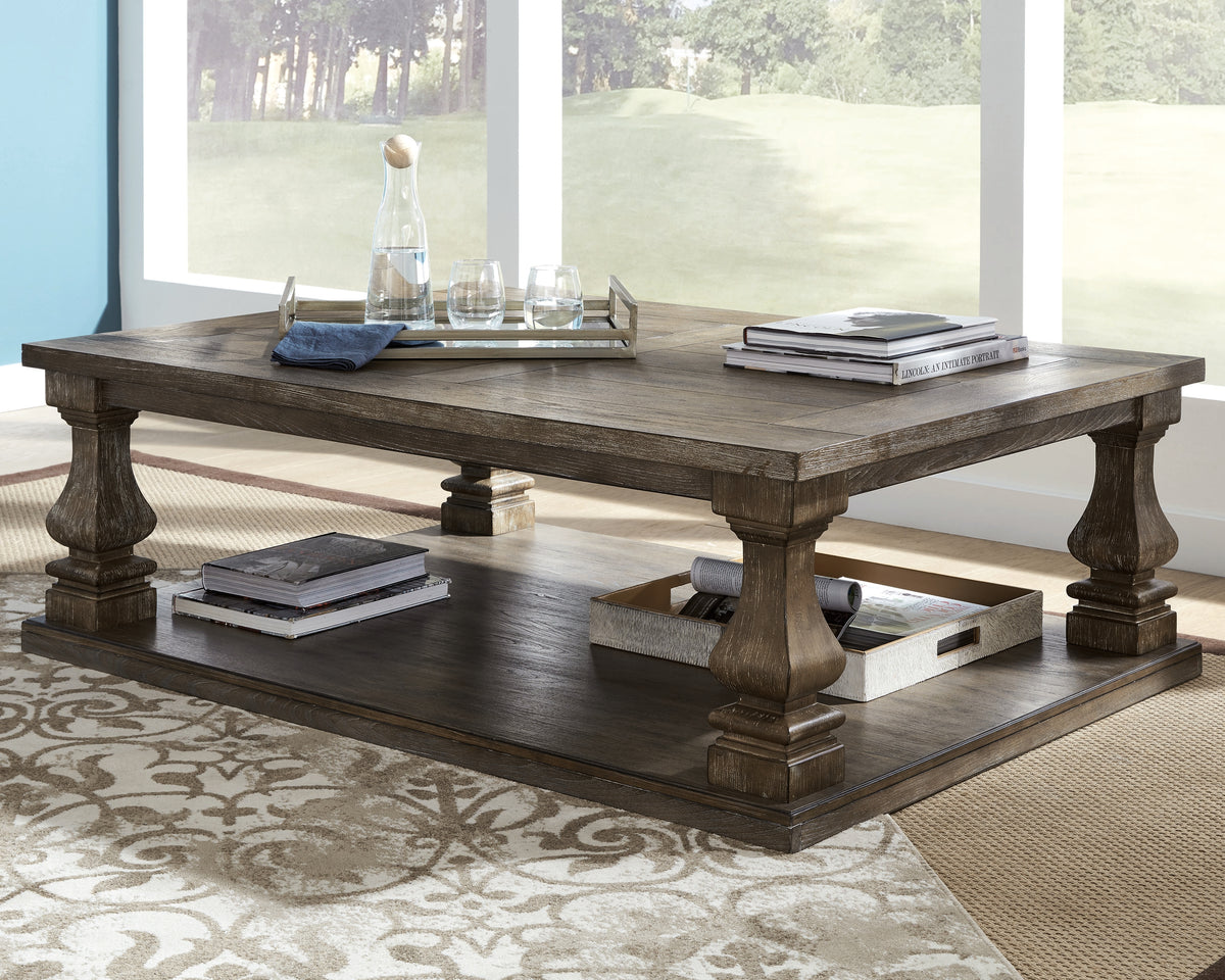 Furniture City Laplace - Ashley Furniture - Johnelle Coffee Table - Rectangular Cocktail Table / Gray - T776-1