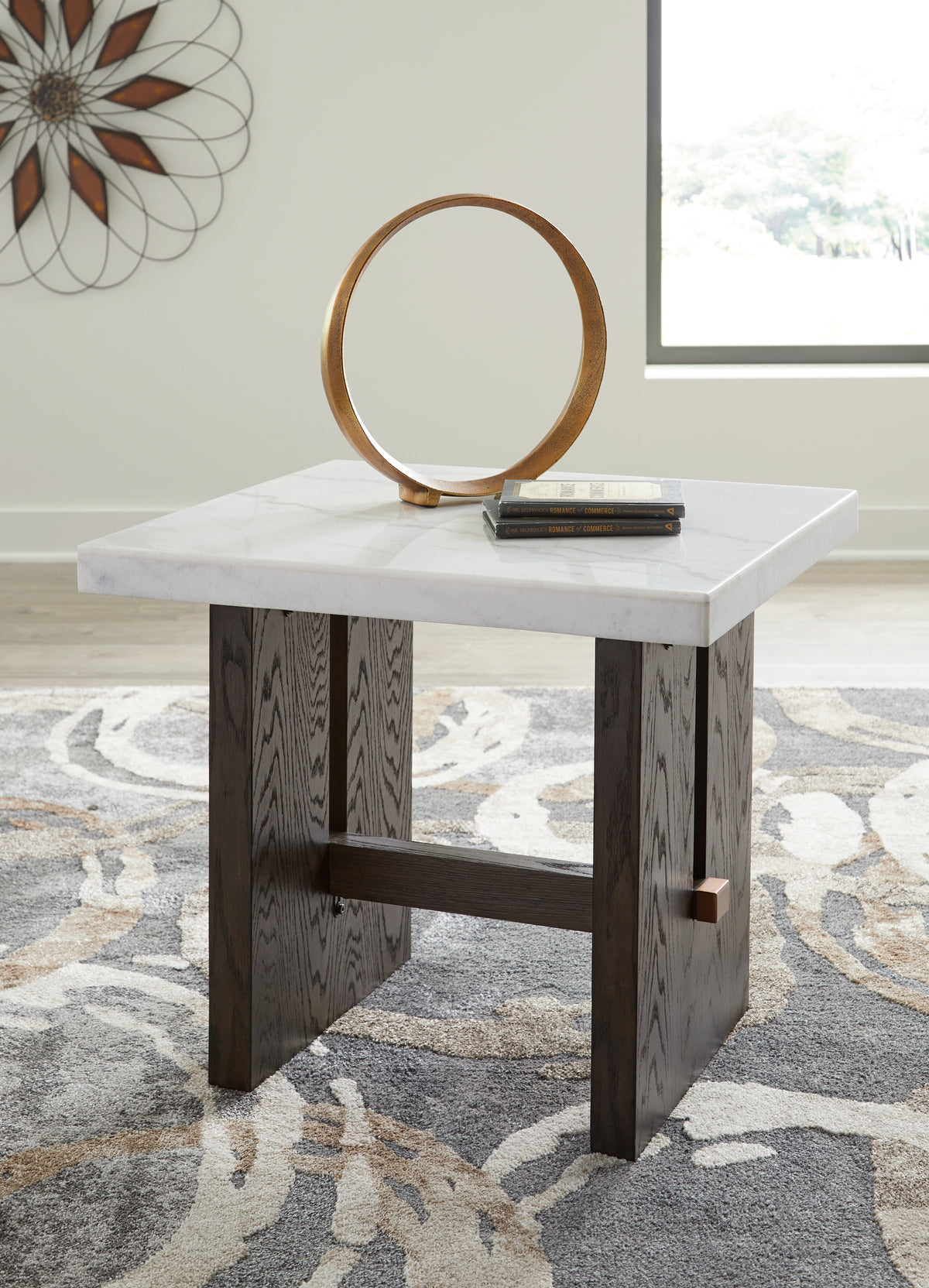 Furniture City Laplace - Ashley Furniture - Burkhaus End Table - Rectangular End Table / White/Dark Brown - T779-3
