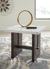 Furniture City Laplace - Ashley Furniture - Burkhaus End Table - Rectangular End Table / White/Dark Brown - T779-3