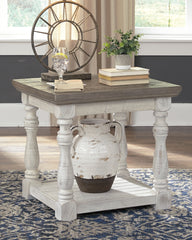 Furniture City Laplace - Ashley Furniture - Havalance End Table - Square End Table / White/Gray - T994-2