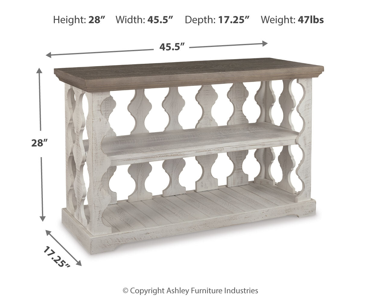Furniture City Laplace - Ashley Furniture - Havalance Sofa/Console Table - Flip Top Sofa Table / Gray/White - T814-4