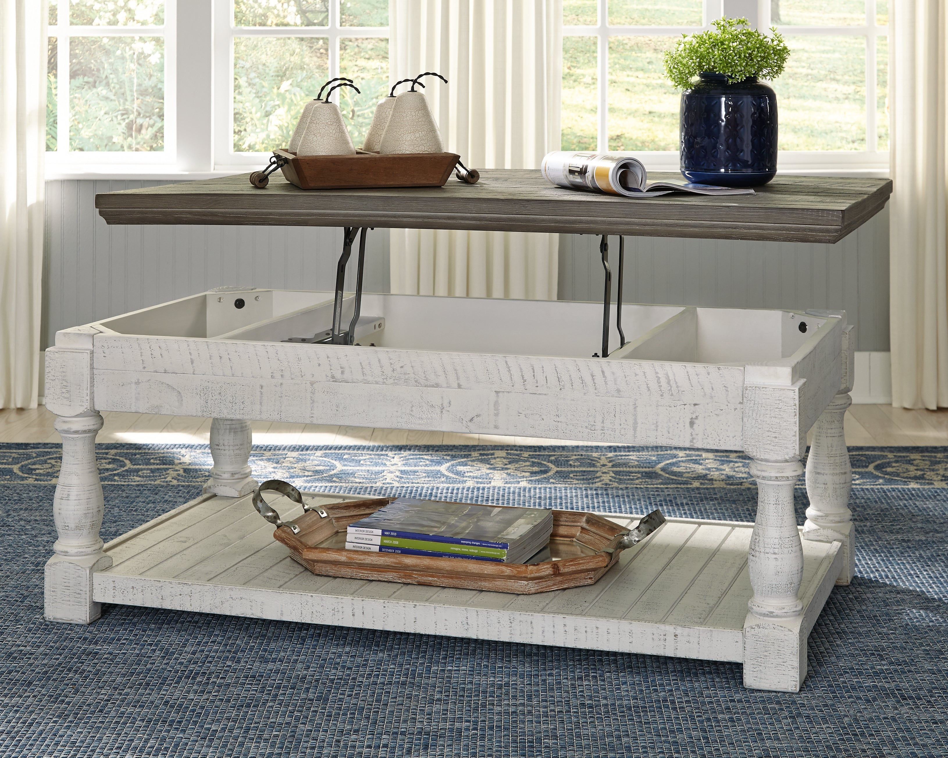 Furniture City Laplace - Ashley Furniture - Havalance Lift-Top Coffee Table - Lift Top Cocktail Table / Gray/White - T814-9