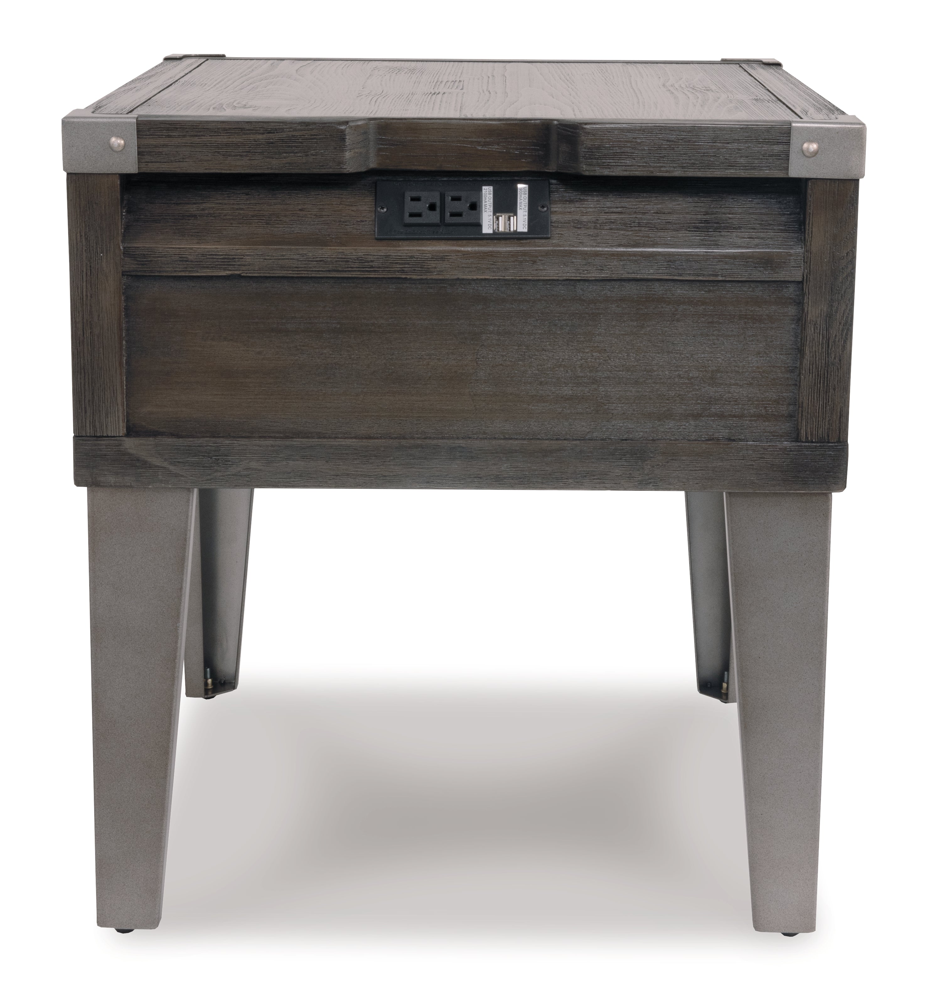 Furniture City Laplace - Ashley Furniture - Todoe End Table with USB Ports & Outlets - Rectangular End Table - T901-3