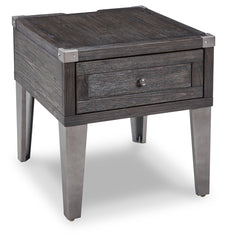 Furniture City Laplace - Ashley Furniture - Todoe End Table with USB Ports & Outlets - Rectangular End Table / Dark Gray - T901-3