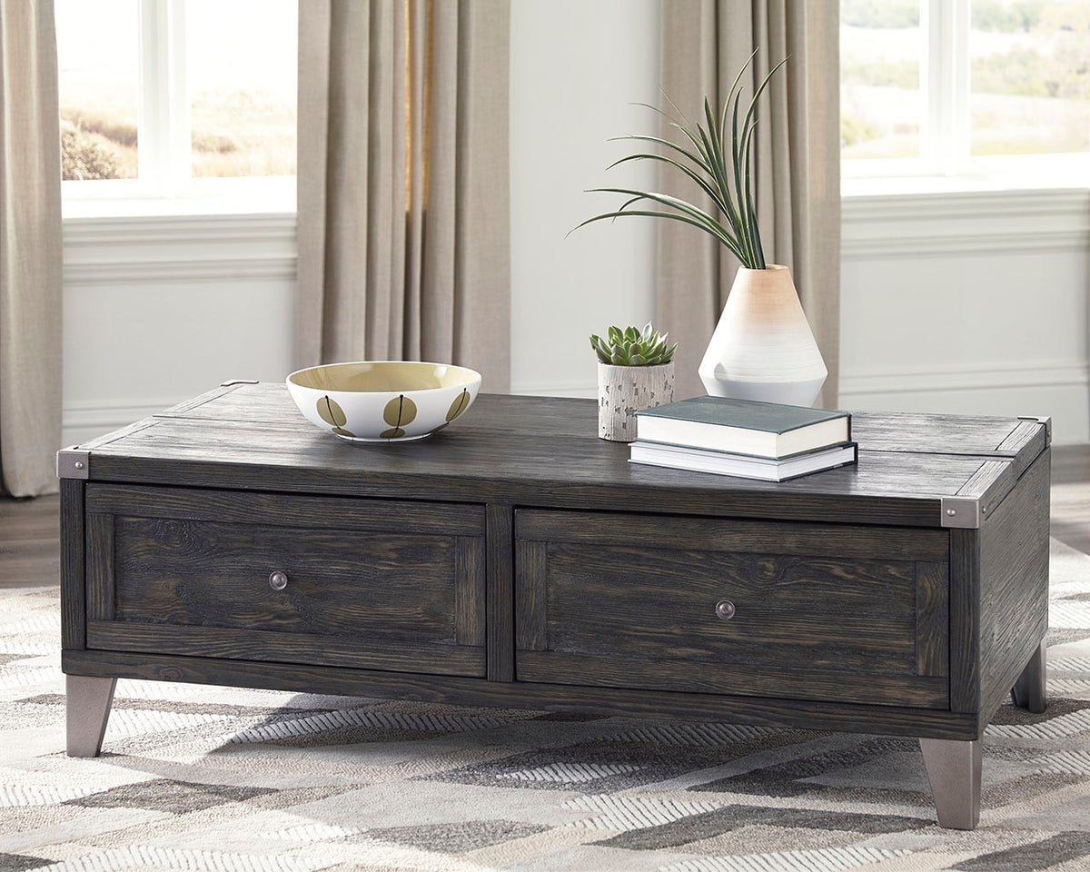 Furniture City Laplace - Ashley Furniture - Todoe Coffee Table with Lift Top - Lift Top Cocktail Table / Dark Gray - T901-9