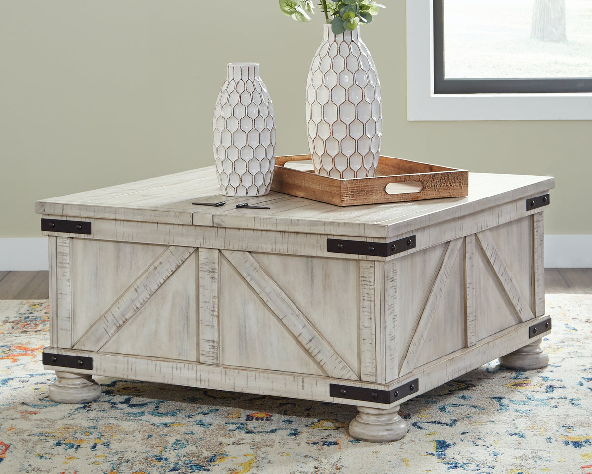 Furniture City Laplace - Ashley Furniture - Carynhurst Coffee Table - Cocktail Table with Storage / Whitewash - T929-20
