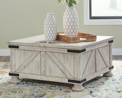 Furniture City Laplace - Ashley Furniture - Carynhurst Coffee Table - Cocktail Table with Storage / Whitewash - T929-20