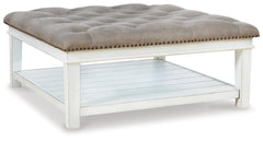 Furniture City Laplace - Ashley Furniture - Kanwyn Upholstered Ottoman Coffee Table - UPH Ottoman Cocktail Table / Whitewash - T937-21