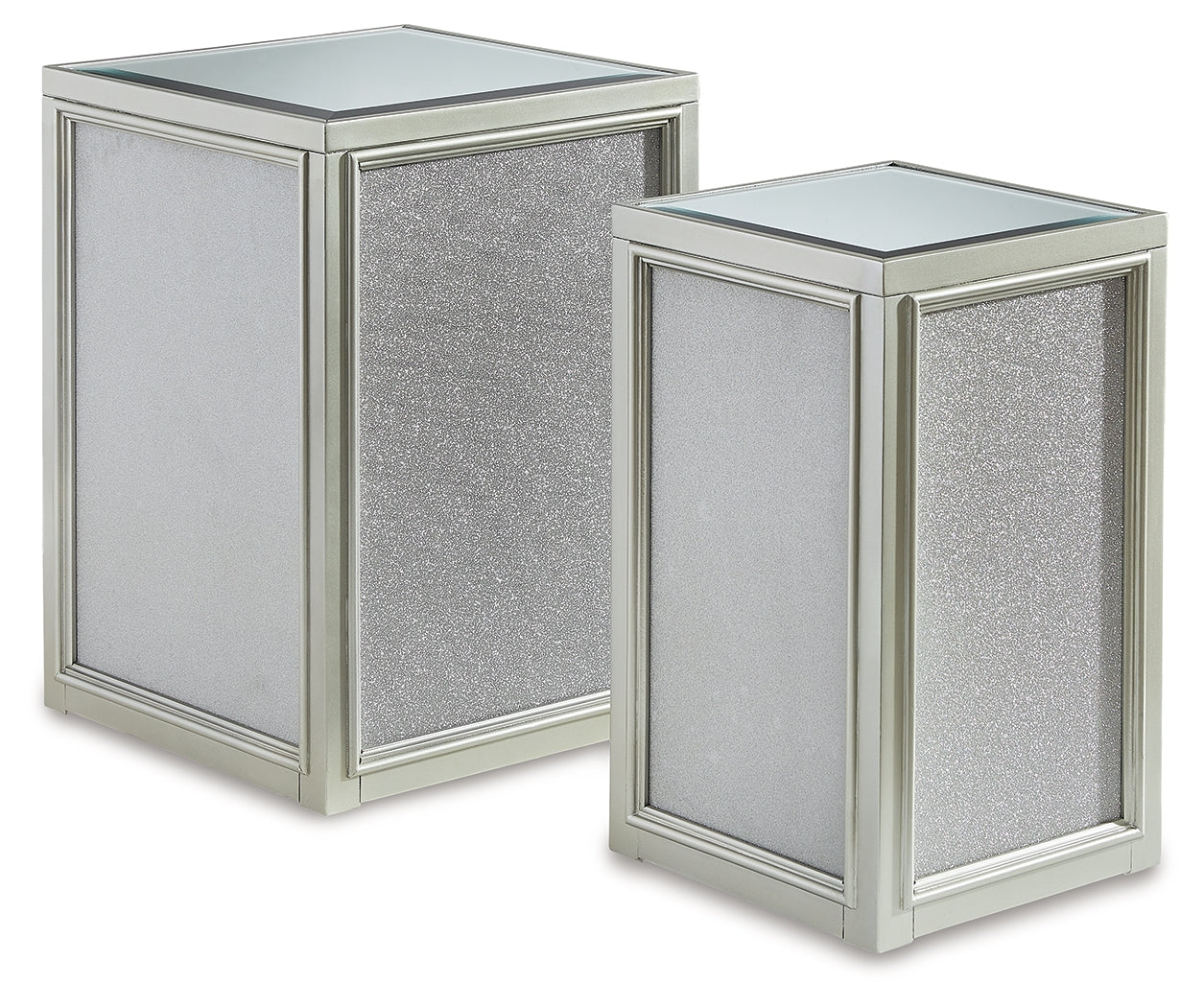 Furniture City Laplace - Ashley Furniture - Traleena Nesting End Table (Set of 2) - Nesting End Tables (Set of 2) / Silver Finish - T957-16
