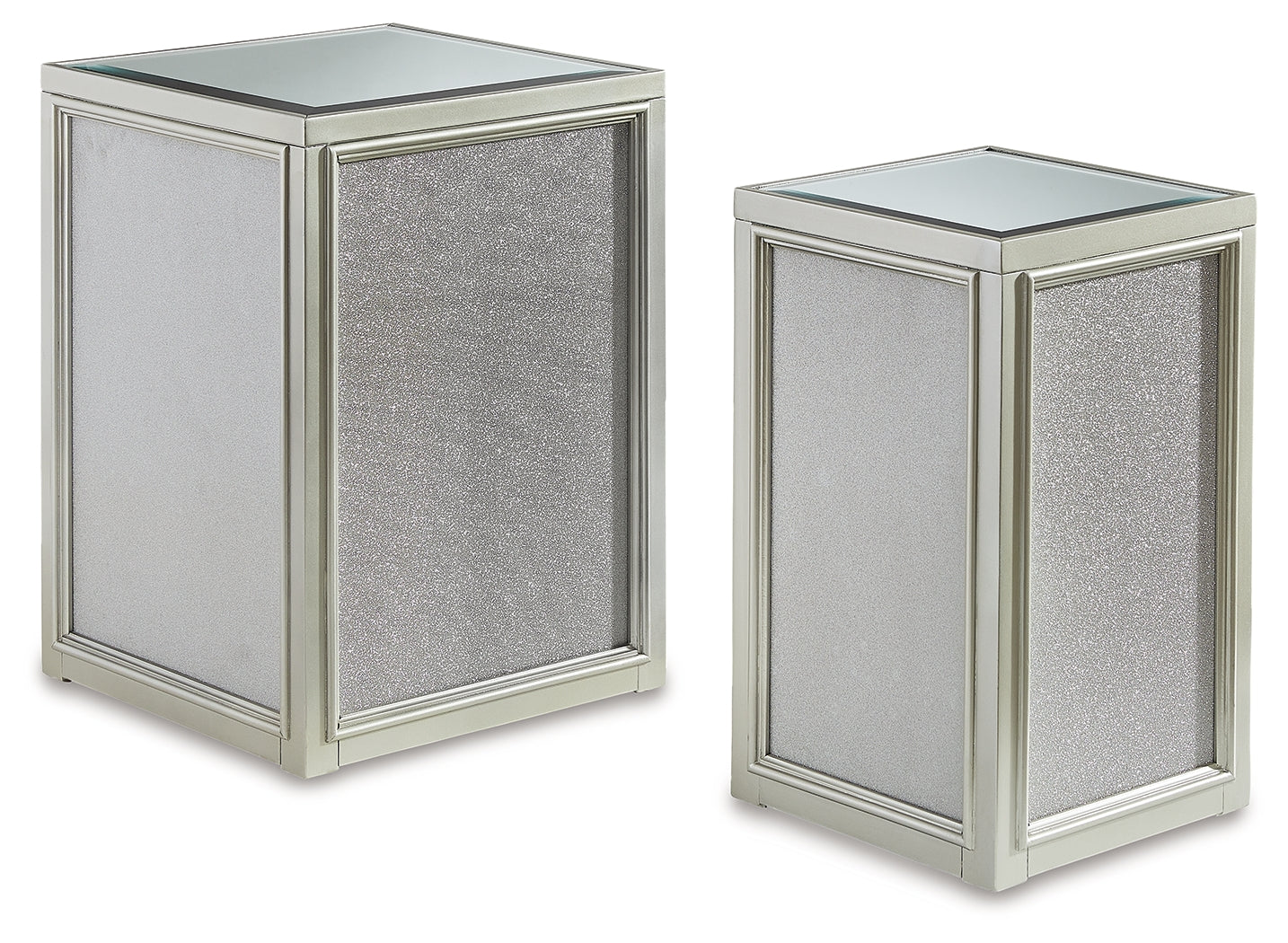 Furniture City Laplace - Ashley Furniture - Traleena Nesting End Table (Set of 2) - Nesting End Tables (Set of 2) / Silver Finish - T957-16
