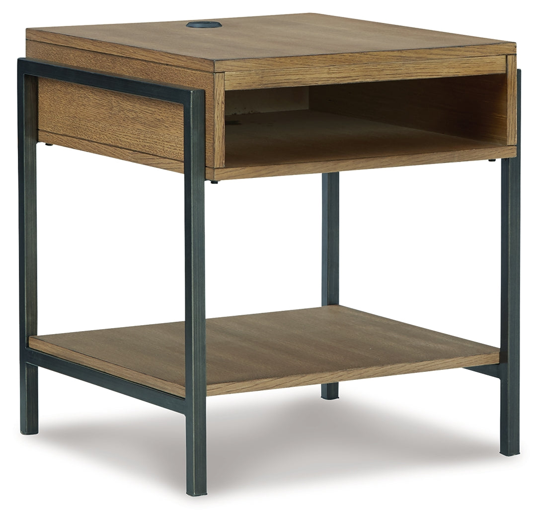Furniture City Laplace - Ashley Furniture - Fridley End Table - Rectangular End Table / Brown/Black - T964-3