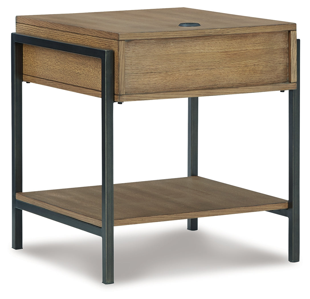 Furniture City Laplace - Ashley Furniture - Fridley End Table - Rectangular End Table / Brown/Black - T964-3