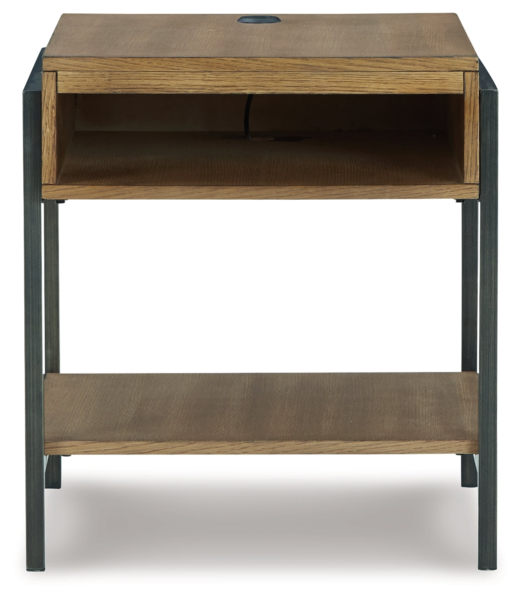 Furniture City Laplace - Ashley Furniture - Fridley End Table - Rectangular End Table / Brown/Black - T964-3