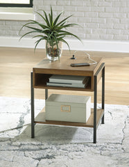 Furniture City Laplace - Ashley Furniture - Fridley End Table - Rectangular End Table / Brown/Black - T964-3
