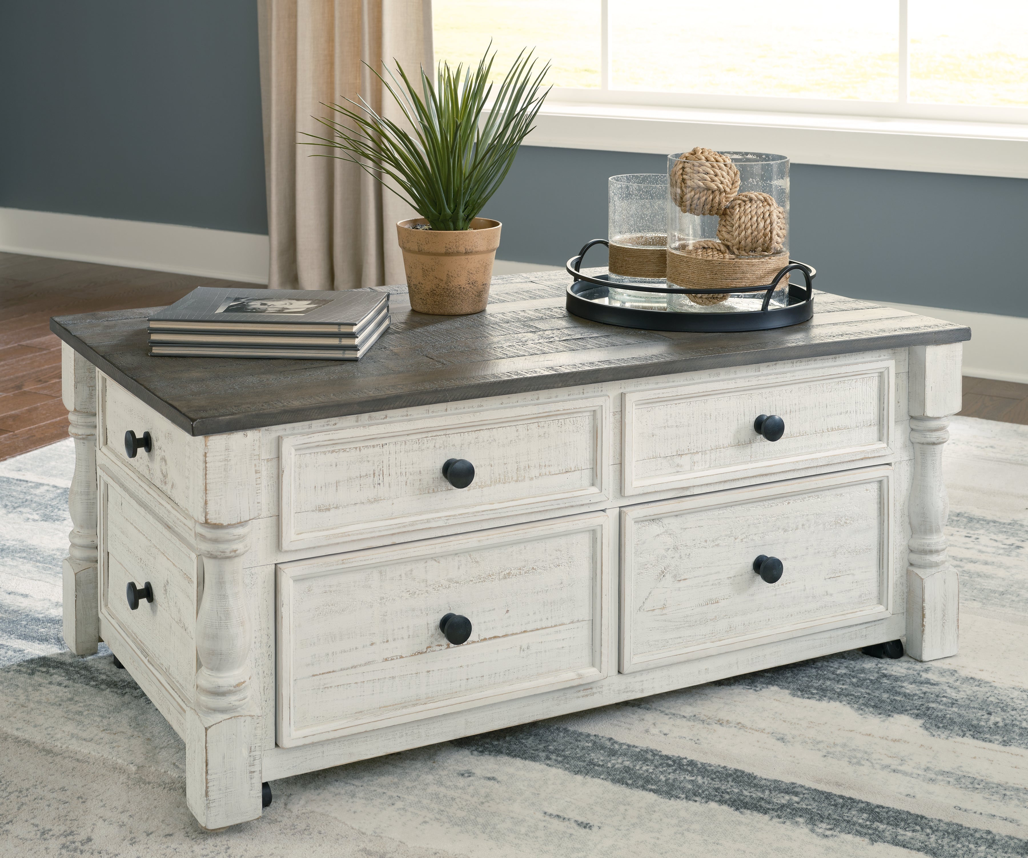 Furniture City Laplace - Ashley Furniture - Havalance Lift-Top Coffee Table - Lift Top Cocktail Table / White/Gray - T994-20
