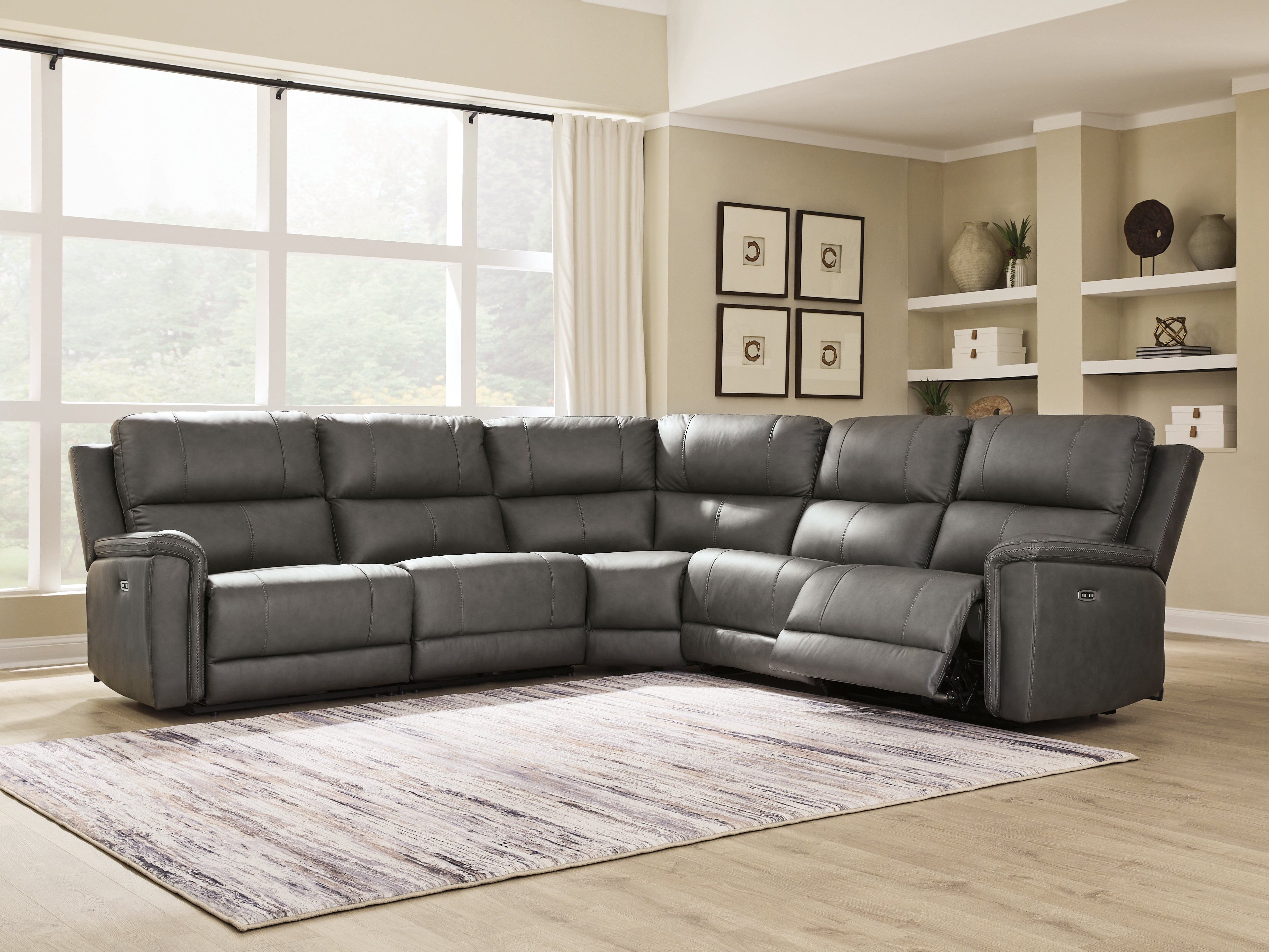 Furniture City Laplace - Ashley Furniture - Bleckley 5-Piece Power Reclining Sectional - 5-Piece Power Reclining Sectional / Anchor - PCU12000S4