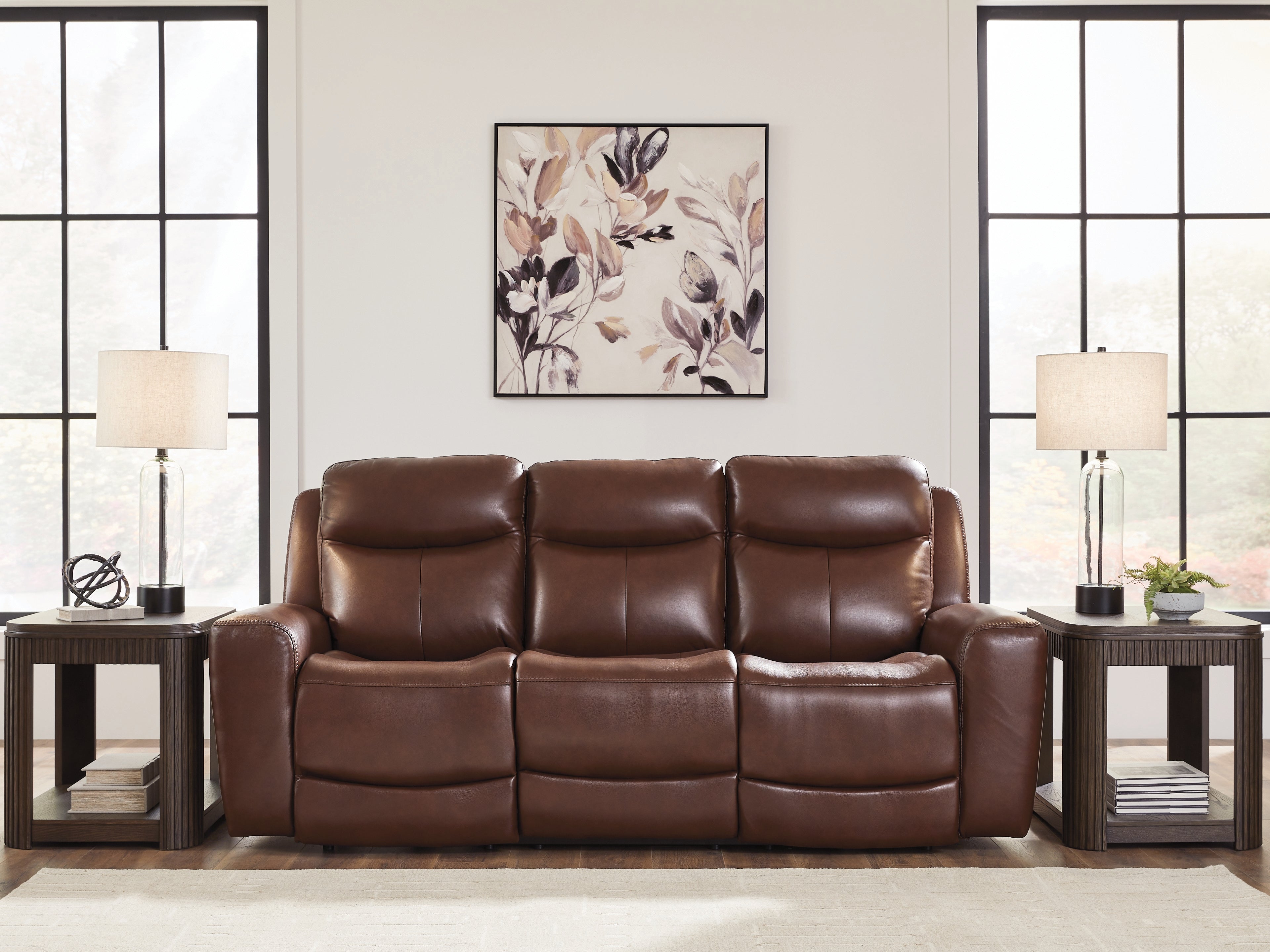 Furniture City Laplace - Ashley Furniture - Next Move Power Reclining Sofa - PWR REC Sofa with ADJ Headrest / Mahogany - PCU1210215