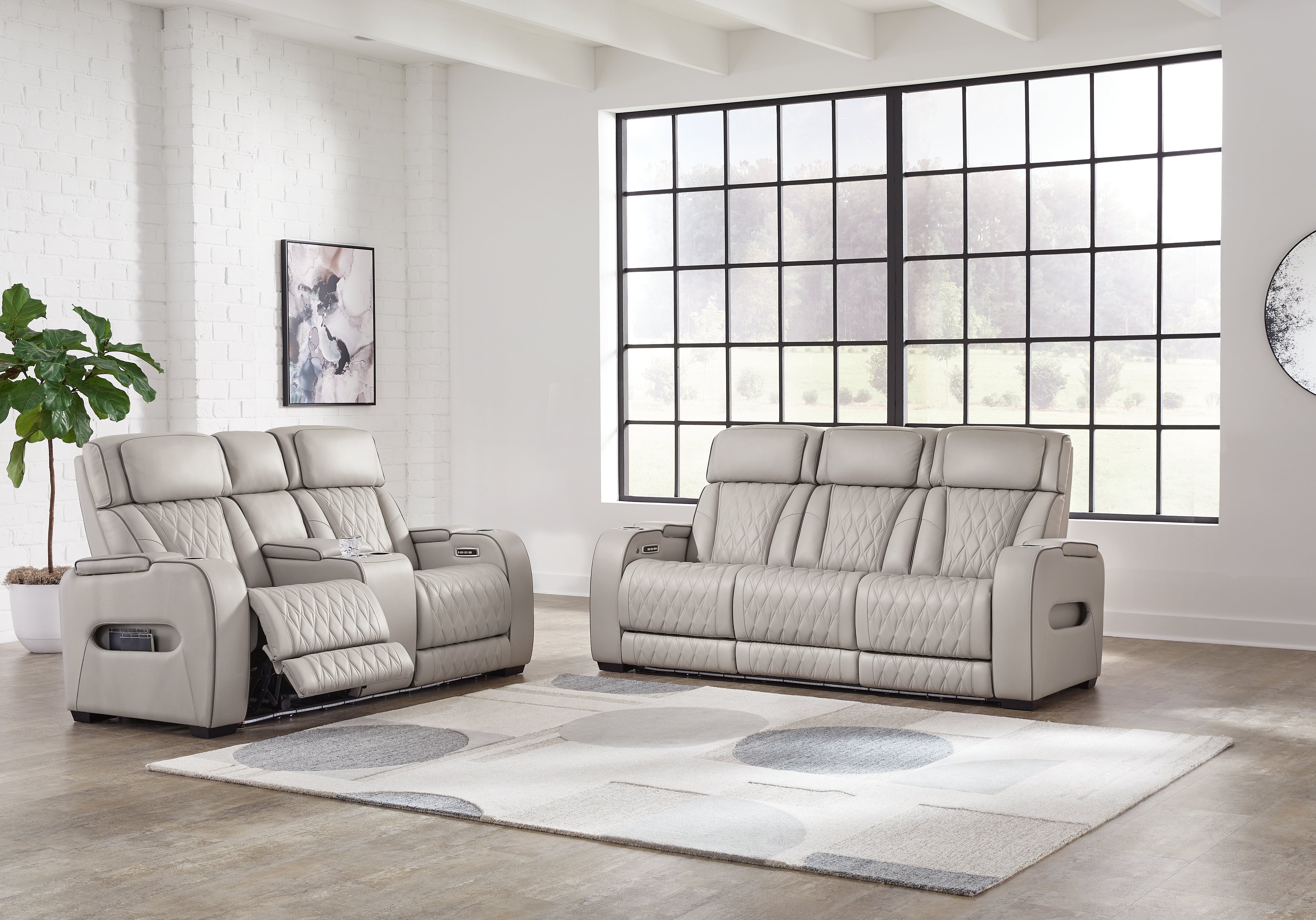 Furniture City Laplace - Ashley Furniture - Boyington Power Reclining Sofa and Loveseat - Power Reclining Sofa and Loveseat / Gray - U27105U1