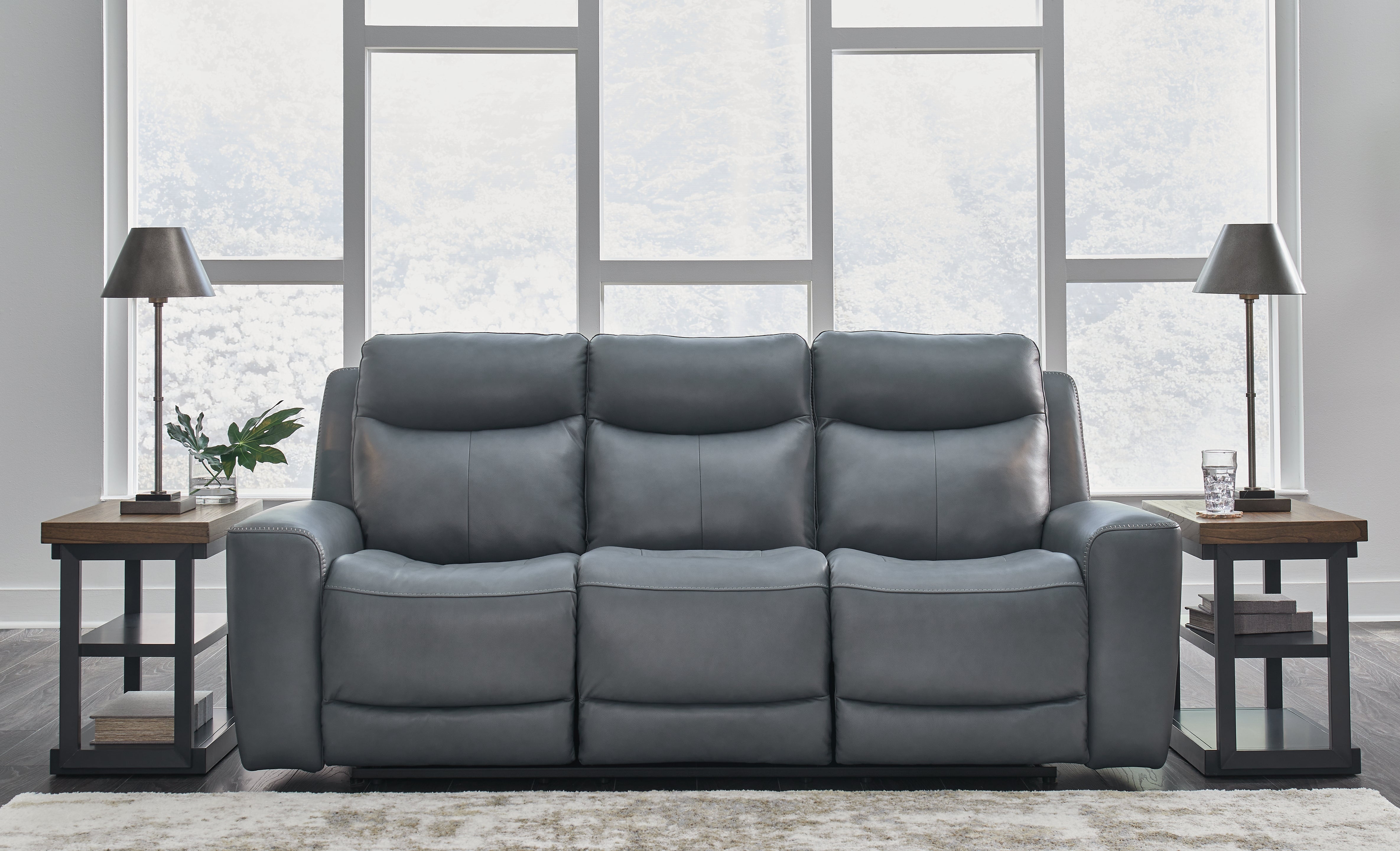 Furniture City Laplace - Ashley Furniture - Mindanao Power Reclining Sofa - PWR REC Sofa with ADJ Headrest / Steel - U5950415