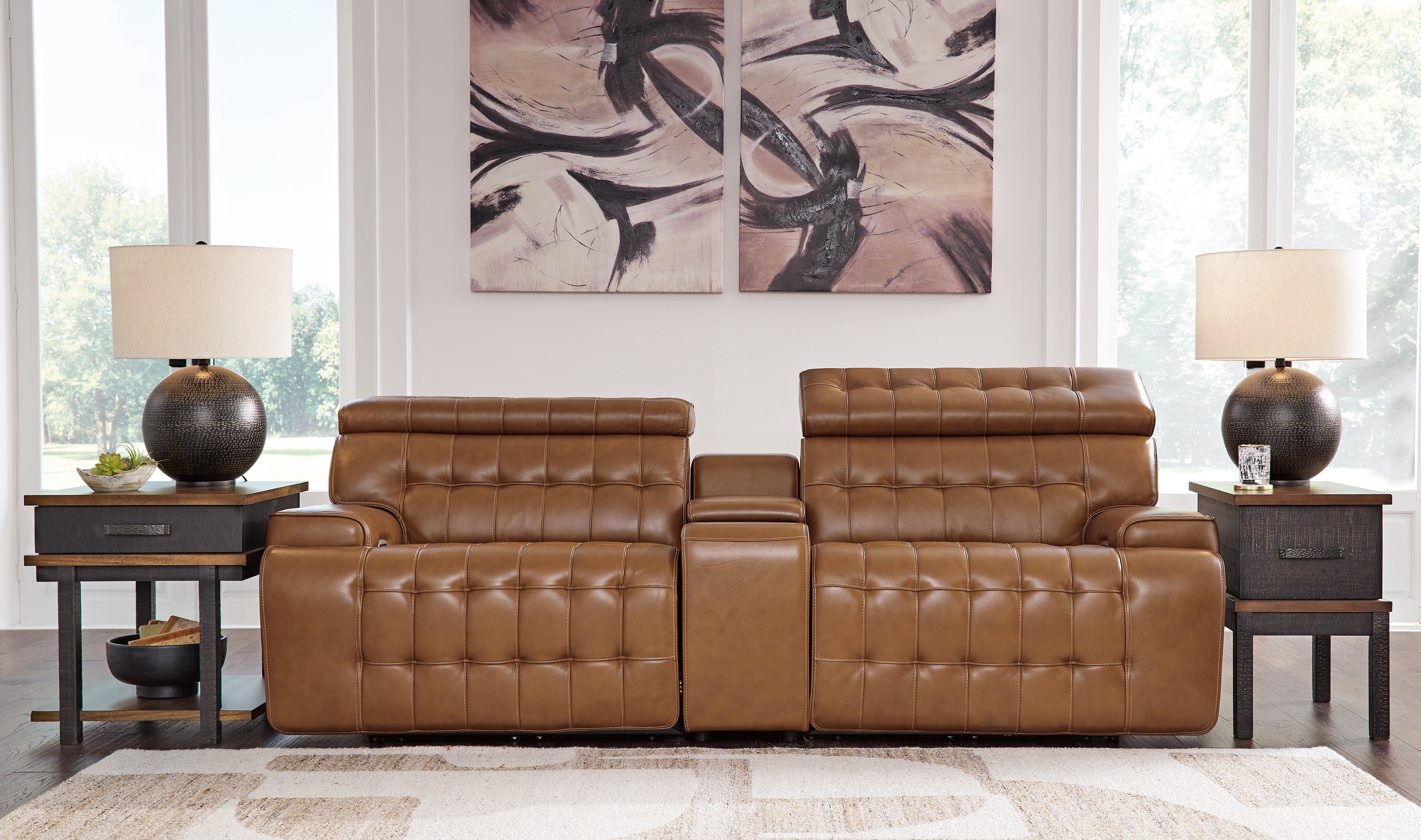 Furniture City Laplace - Ashley Furniture - Temmpton Sectionals - 3-Piece Power Reclining Sectional Loveseat with Console - U92708S2