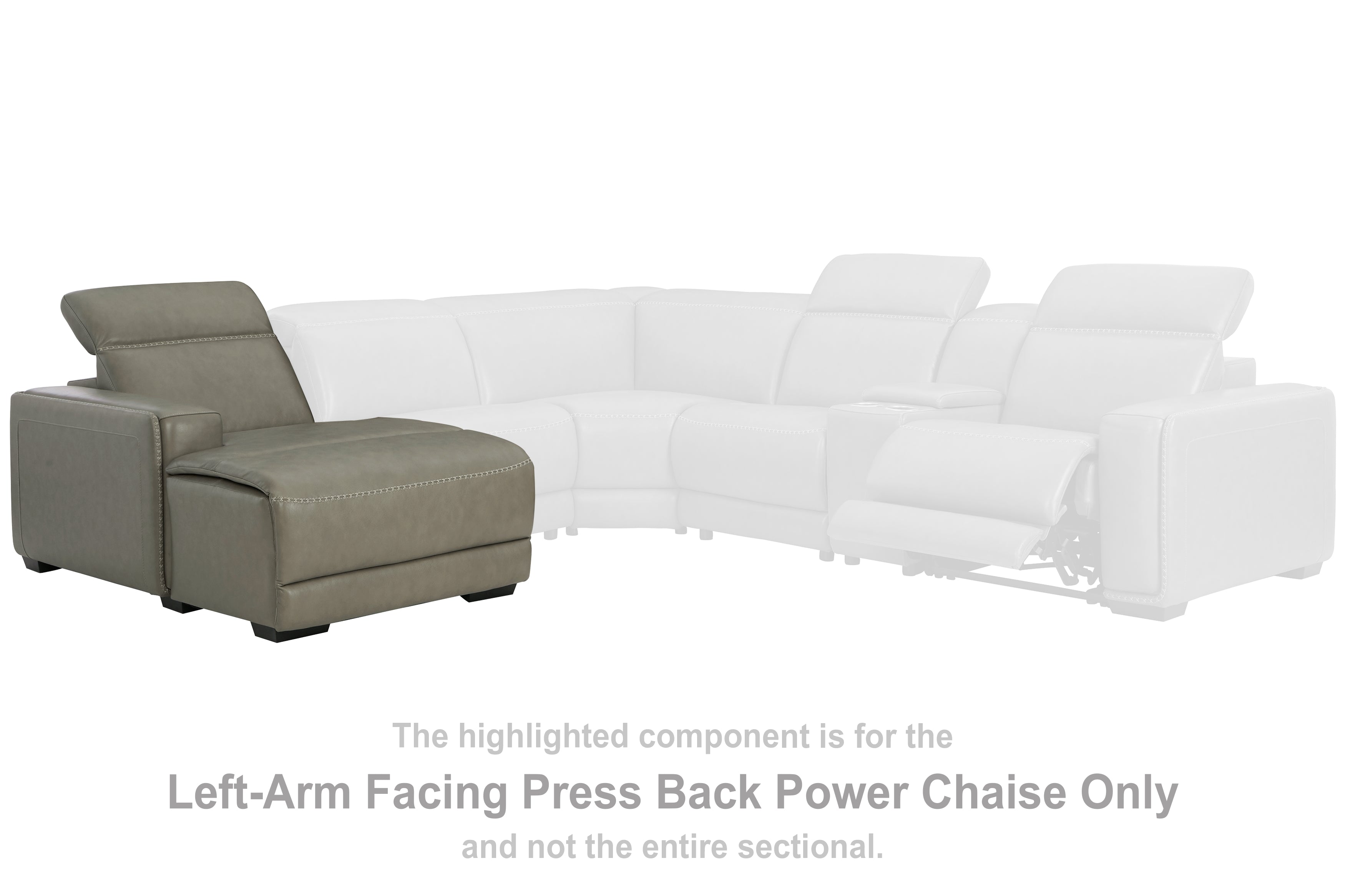 Furniture City Laplace - Ashley Furniture - Correze Sectionals - LAF PWR Reclining Back Chaise / Gray - U9420279