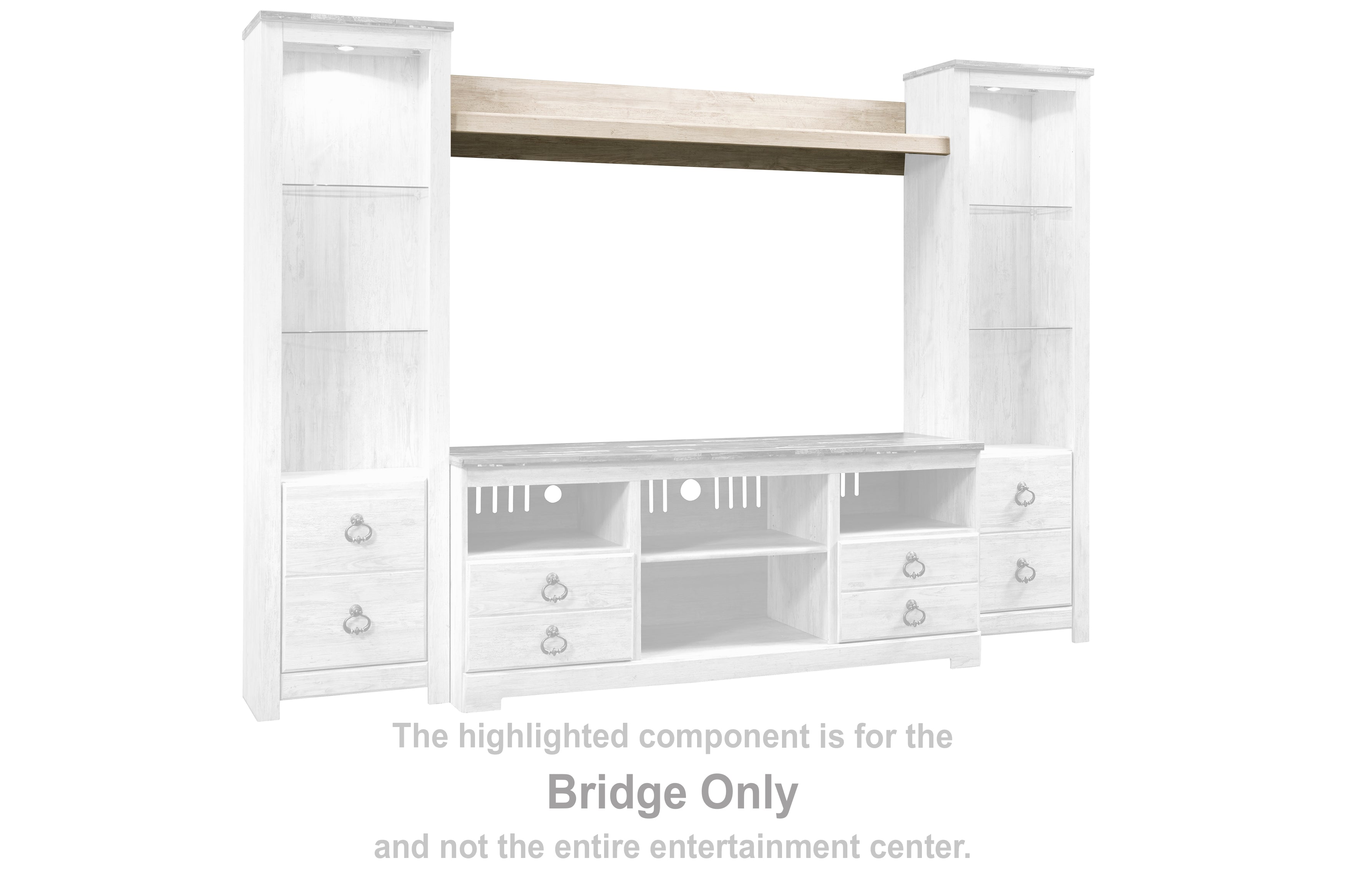Furniture City Laplace - Ashley Furniture - Willowton Entertainment Center - 4-Piece Entertainment Center / Whitewash - W267W3