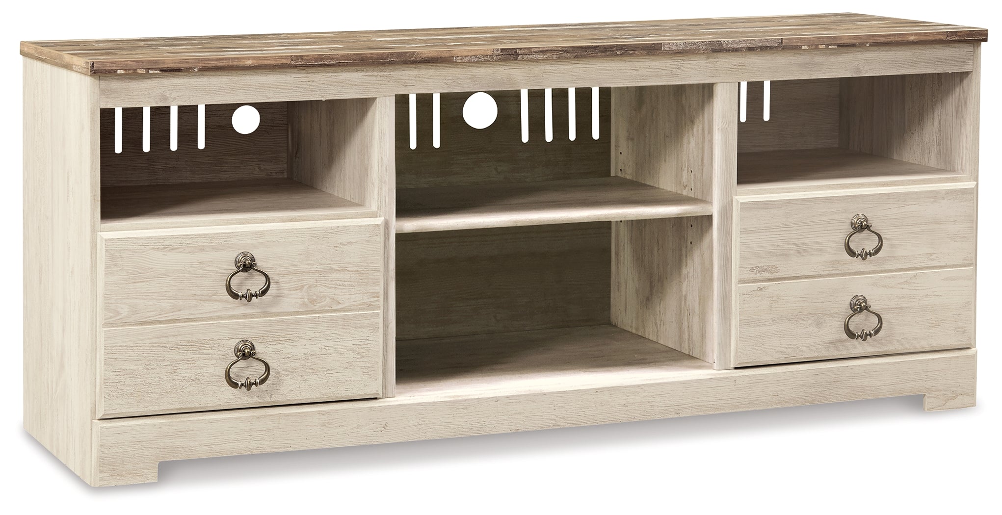 Furniture City Laplace - Ashley Furniture - Willowton TV Stand - 3-Piece Entertainment Center / Whitewash - W267W16