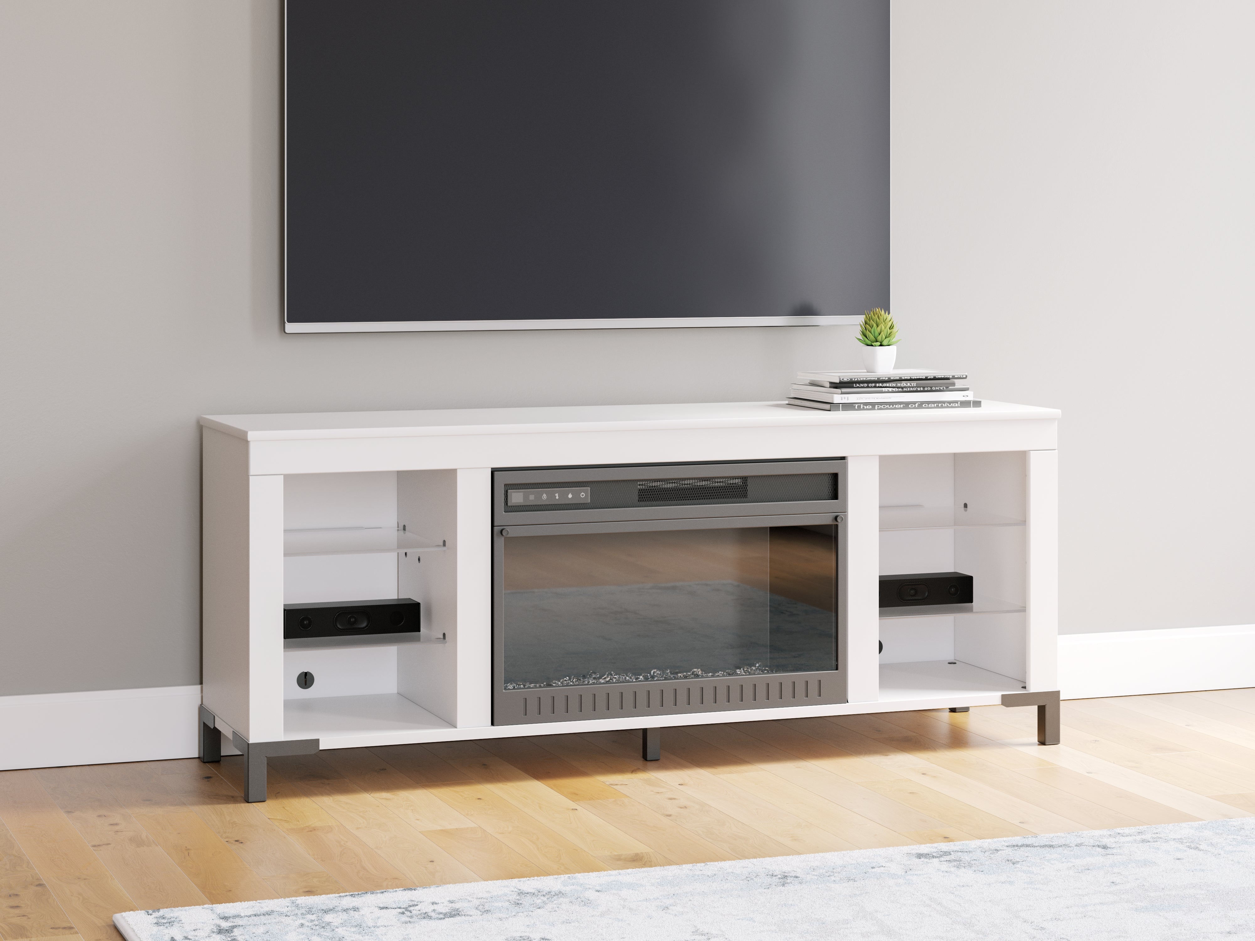 Furniture City Laplace - Ashley Furniture - Brollevi 60" TV Stand with Electric Fireplace - 60" with Electric Fireplace - W2722-168