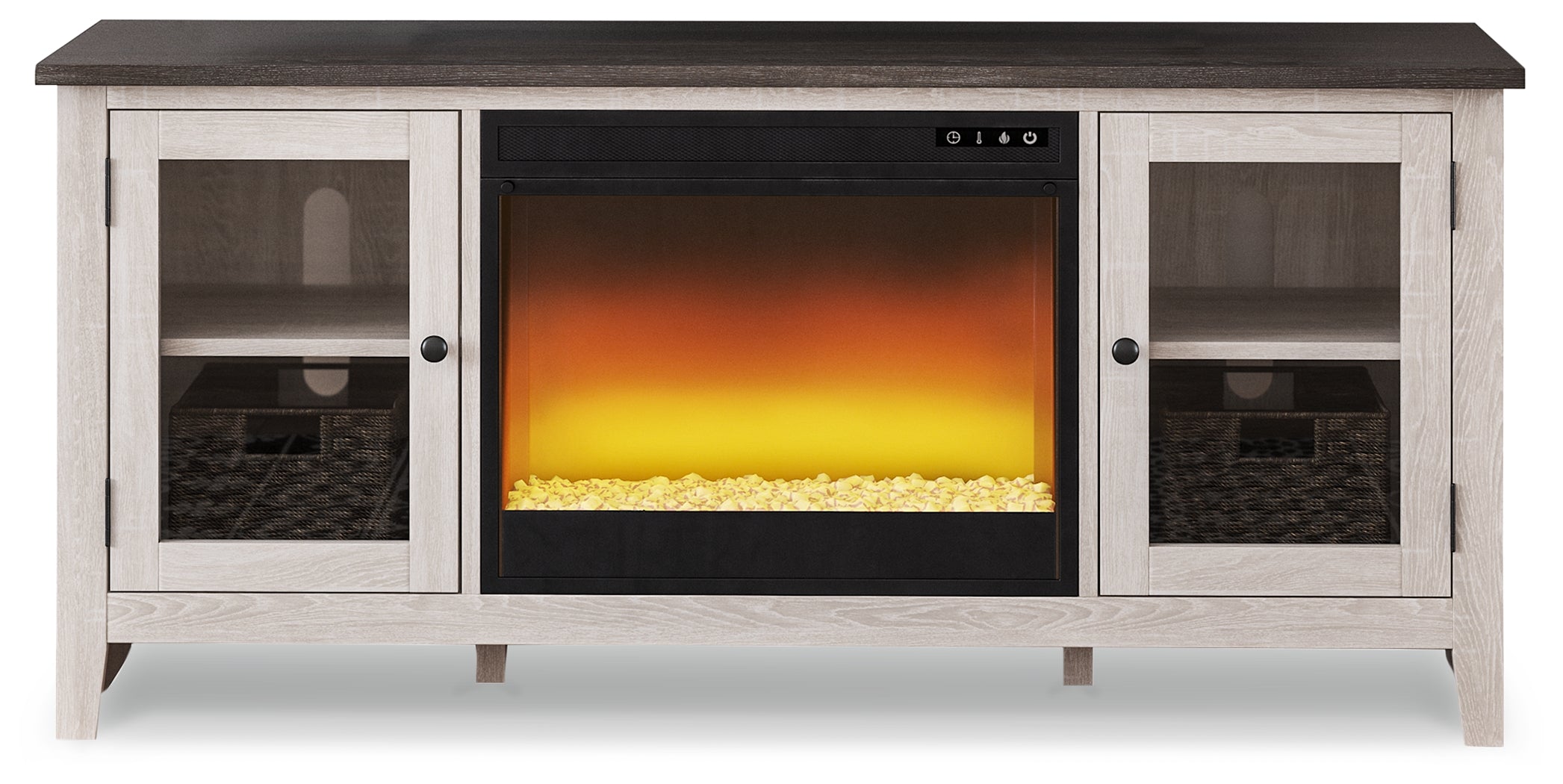 Furniture City Laplace - Ashley Furniture - Dorrinson 60" TV Stand with Electric Fireplace - 60" TV Stand with Electric Fireplace / Two-tone - W287W2