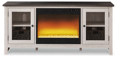 Furniture City Laplace - Ashley Furniture - Dorrinson 60" TV Stand with Electric Fireplace - 60" TV Stand with Electric Fireplace / Two-tone - W287W2