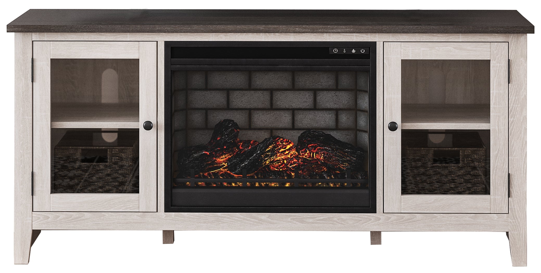 Furniture City Laplace - Ashley Furniture - Dorrinson 60" TV Stand with Electric Fireplace - 60" TV Stand with Electric Fireplace / Two-tone - W287W3