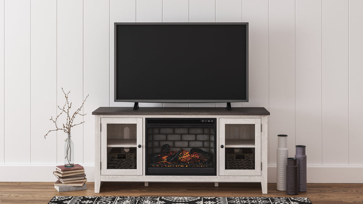 Furniture City Laplace - Ashley Furniture - Dorrinson 60" TV Stand with Electric Fireplace - 60" TV Stand with Electric Fireplace / Two-tone - W287W3