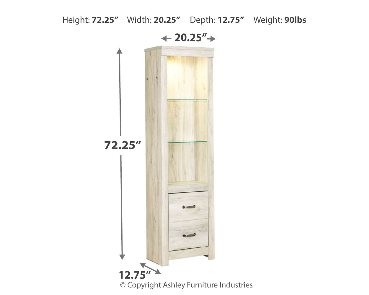 Furniture City Laplace - Ashley Furniture - Bellaby Entertainment Center - Pier / Whitewash - W331-24