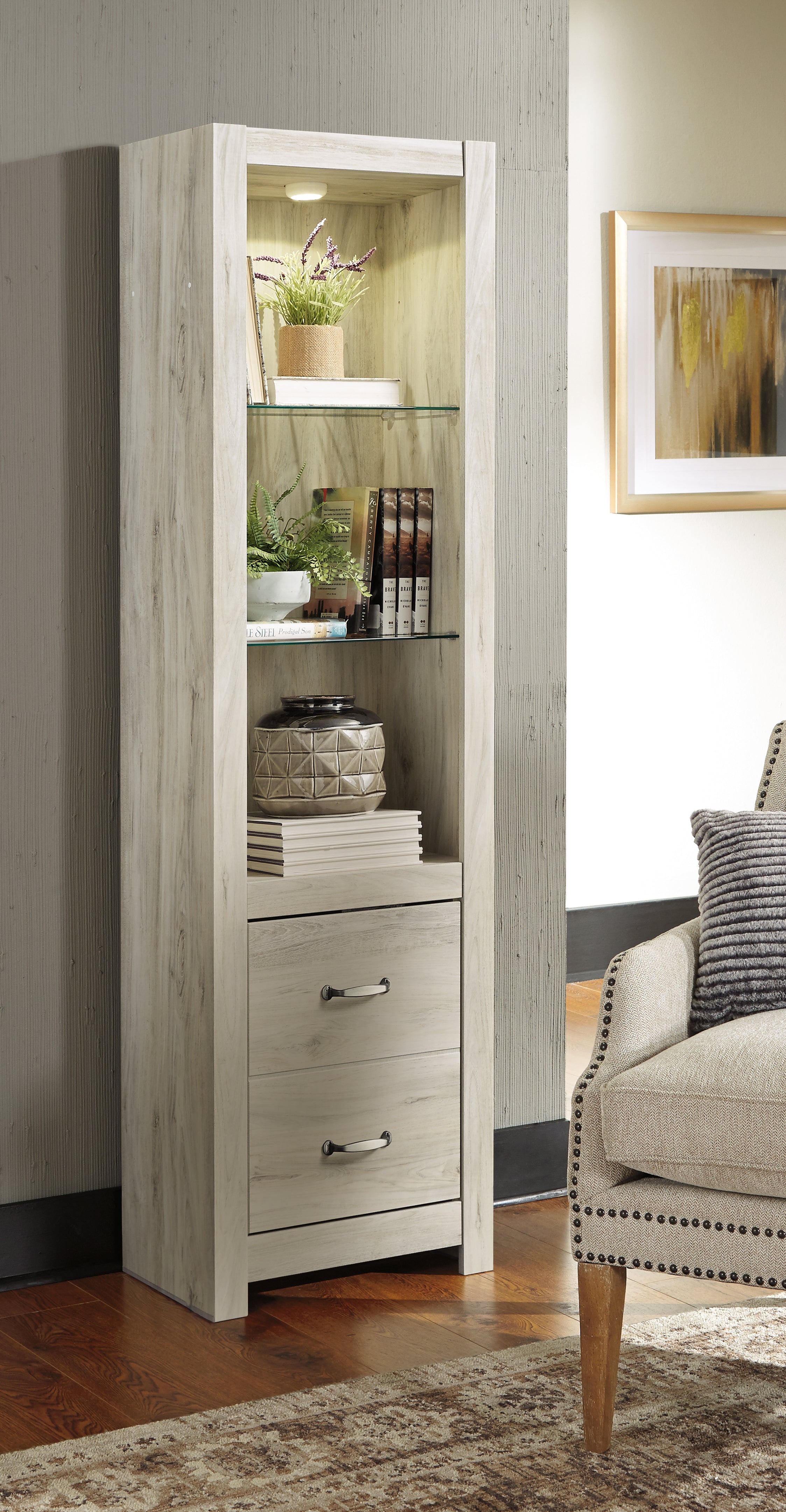 Furniture City Laplace - Ashley Furniture - Bellaby Entertainment Center - Pier / Whitewash - W331-24