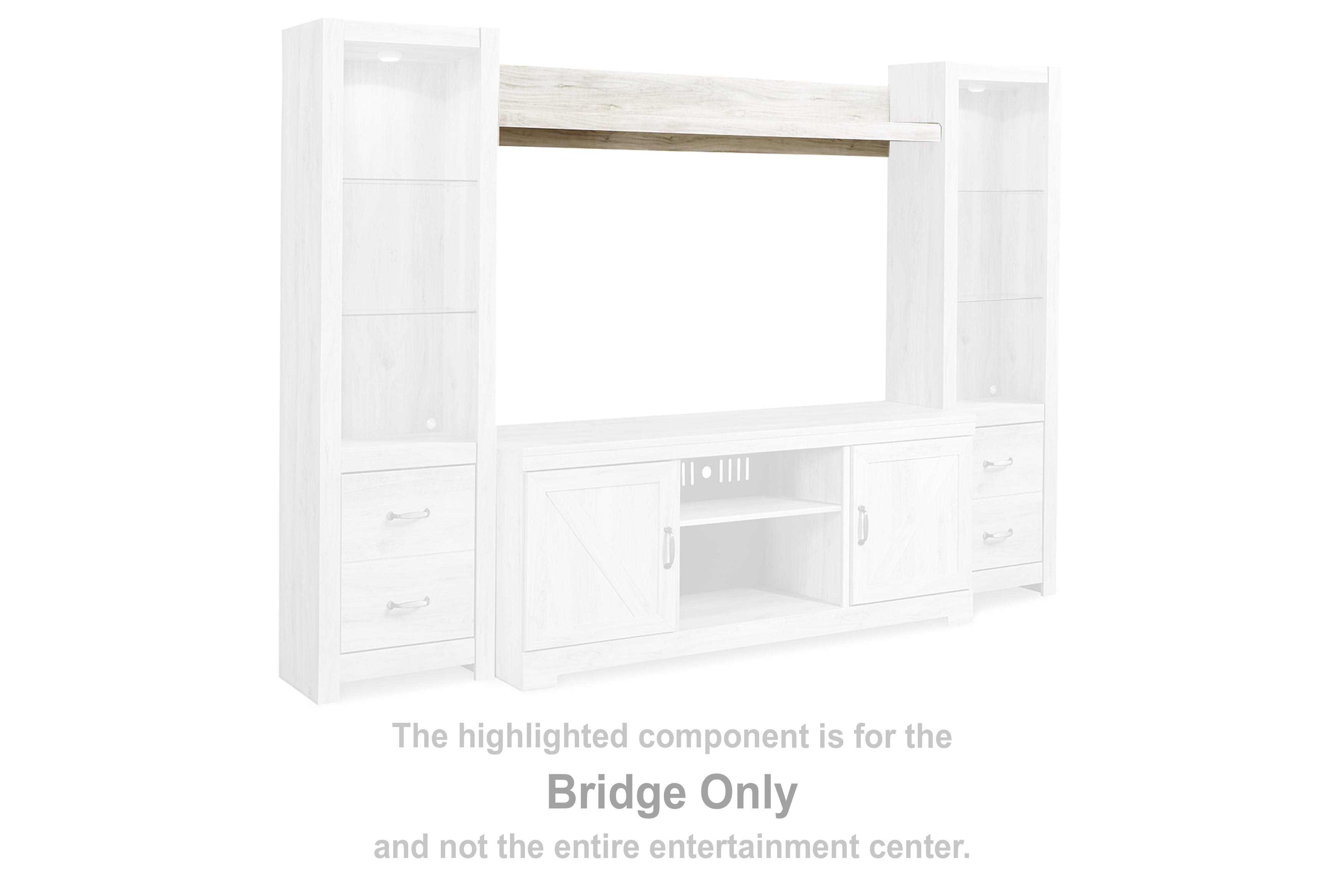 Furniture City Laplace - Ashley Furniture - Bellaby Entertainment Center - Bridge / Whitewash - W331-27