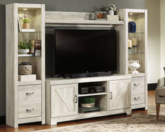 Furniture City Laplace - Ashley Furniture - Bellaby Entertainment Center - 4-Piece Entertainment Center / Whitewash - W331W2