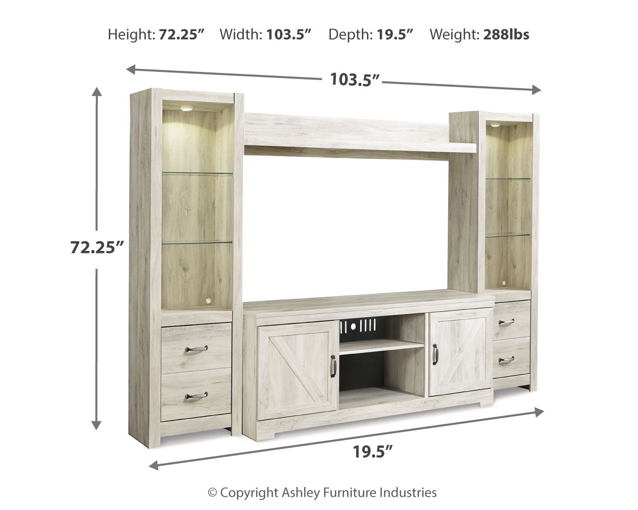 Furniture City Laplace - Ashley Furniture - Bellaby Entertainment Center - 4-Piece Entertainment Center - W331W2